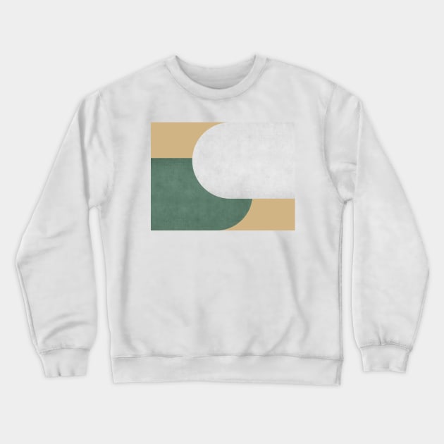 Half Circle Colorblock - Gold Green and White Crewneck Sweatshirt by moonlightprint